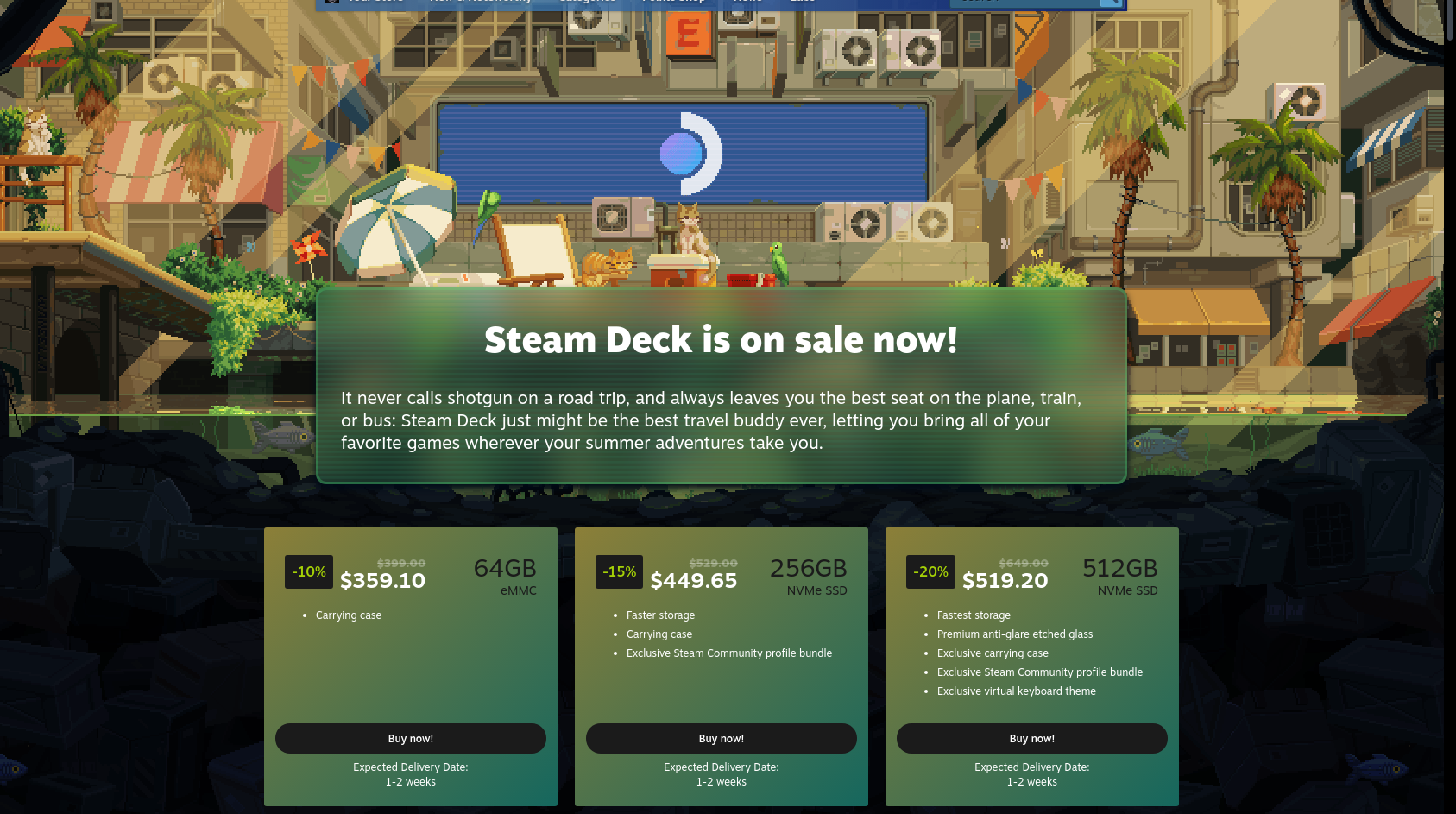 Steam Deck on sale for 10 percent off right now